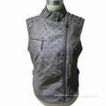 PU leather vest with rivets on front and shoulder